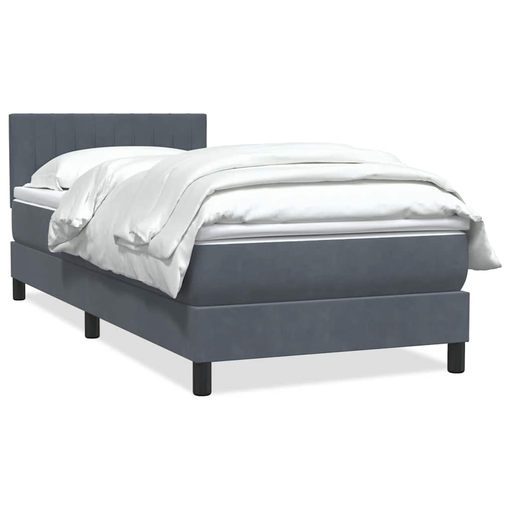 Boxspringbett mit Matratze Dunkelgrau 80x220 cm Samt