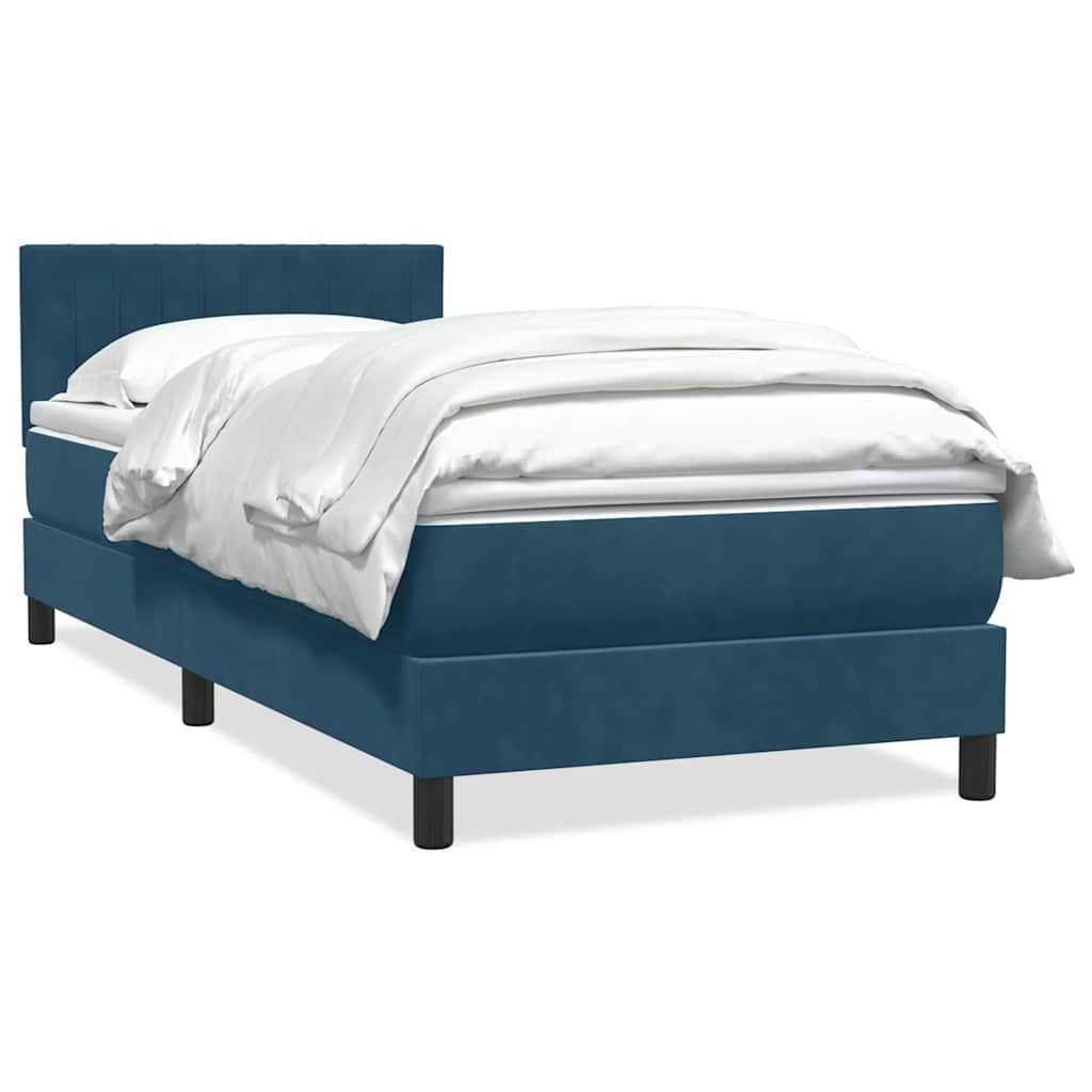 Boxspringbett mit Matratze Dunkelblau 80x220 cm Samt