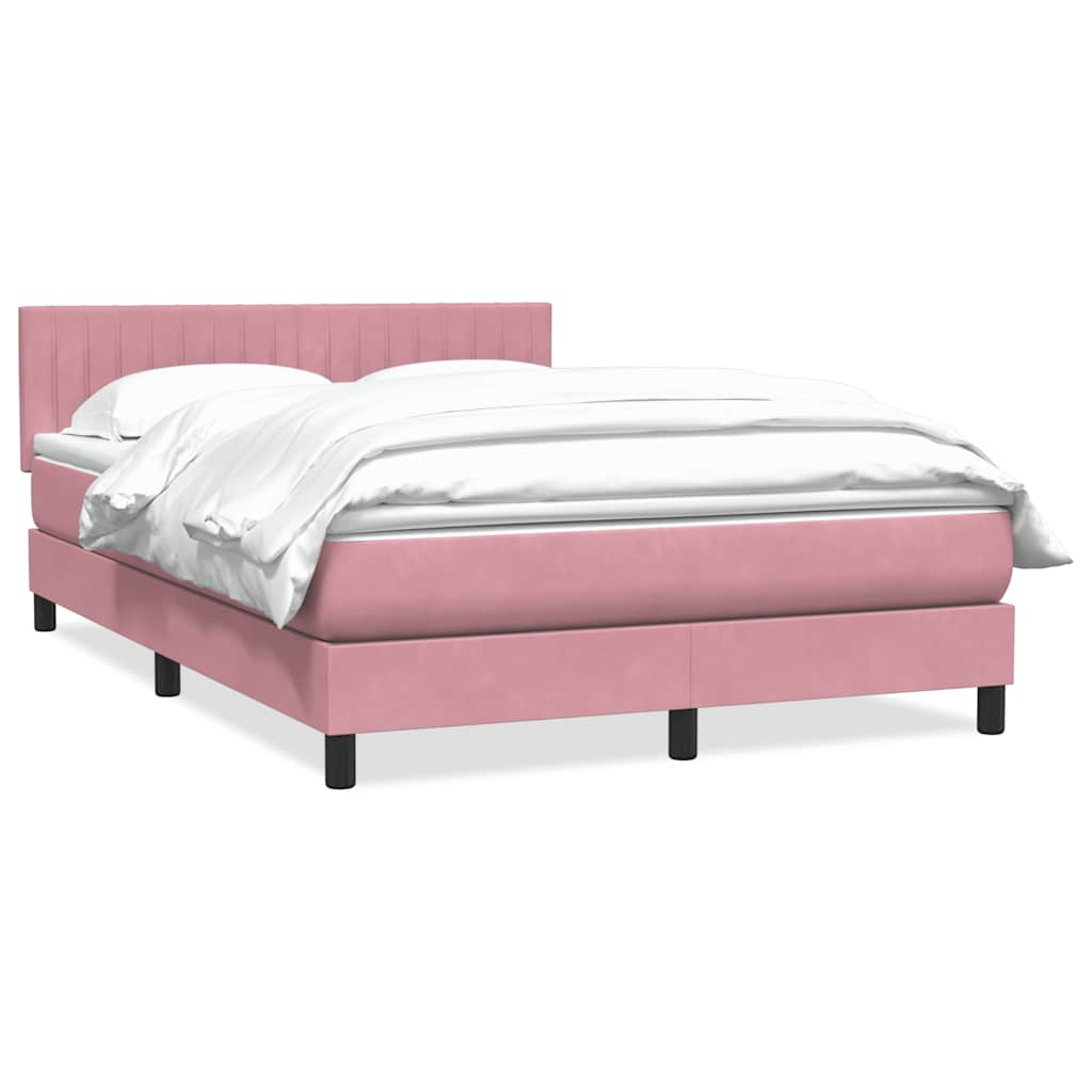 Boxspringbett mit Matratze Rosa 140x220 cm Samt