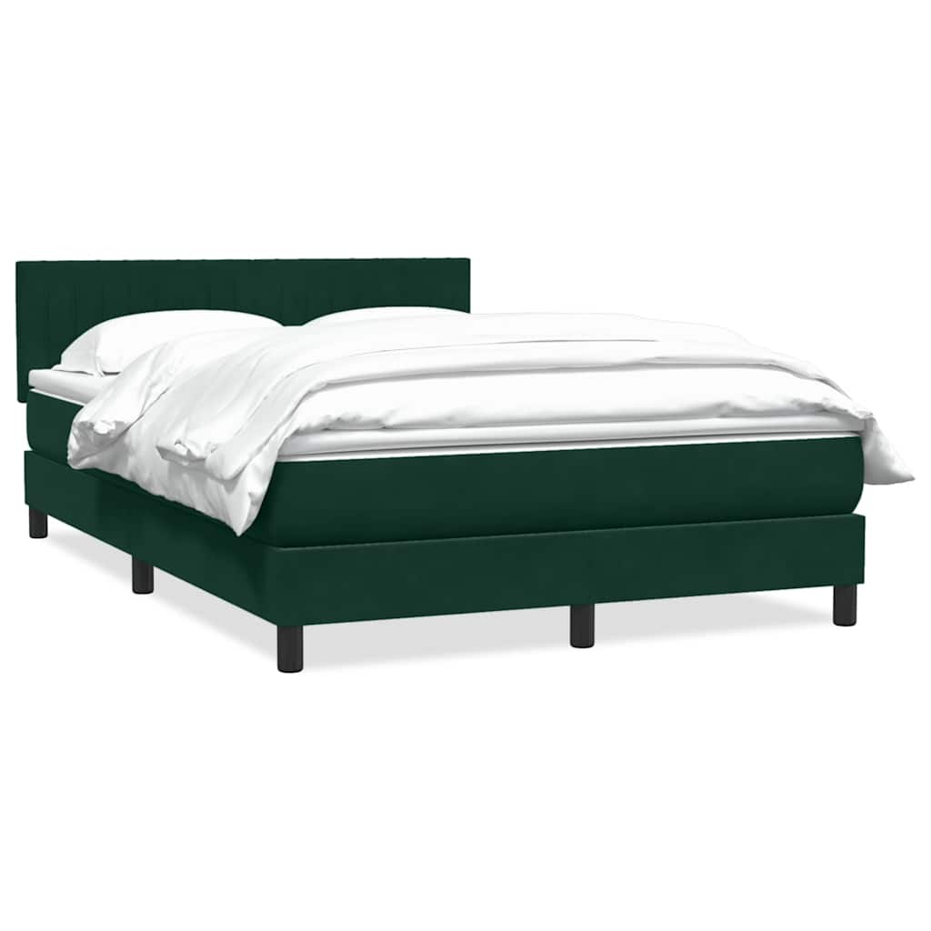 Boxspringbett mit Matratze Dunkelgrün 160x220 cm Samt