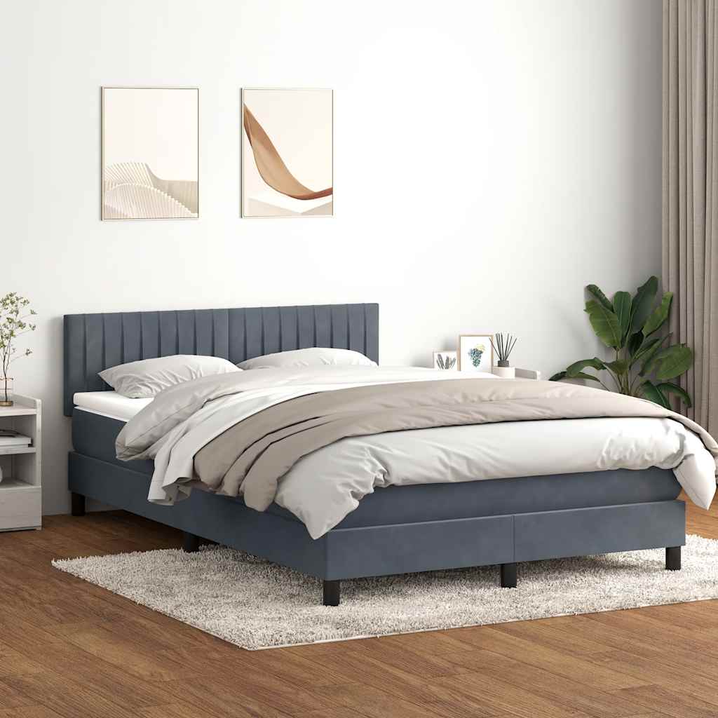Boxspringbett mit Matratze & LED Dunkelgrau 160x210 cm Samt