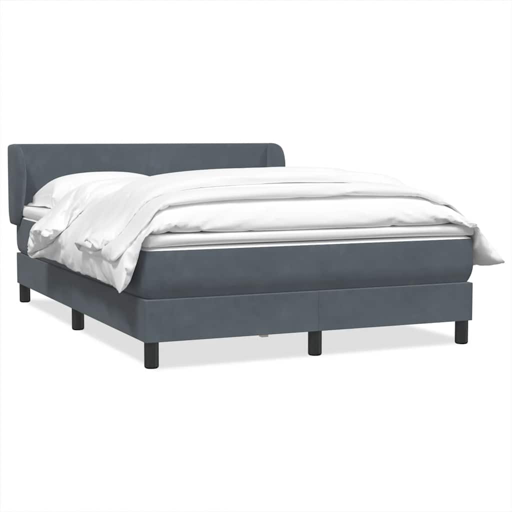 Boxspringbett mit Matratze Dunkelgrau 160x210 cm Samt