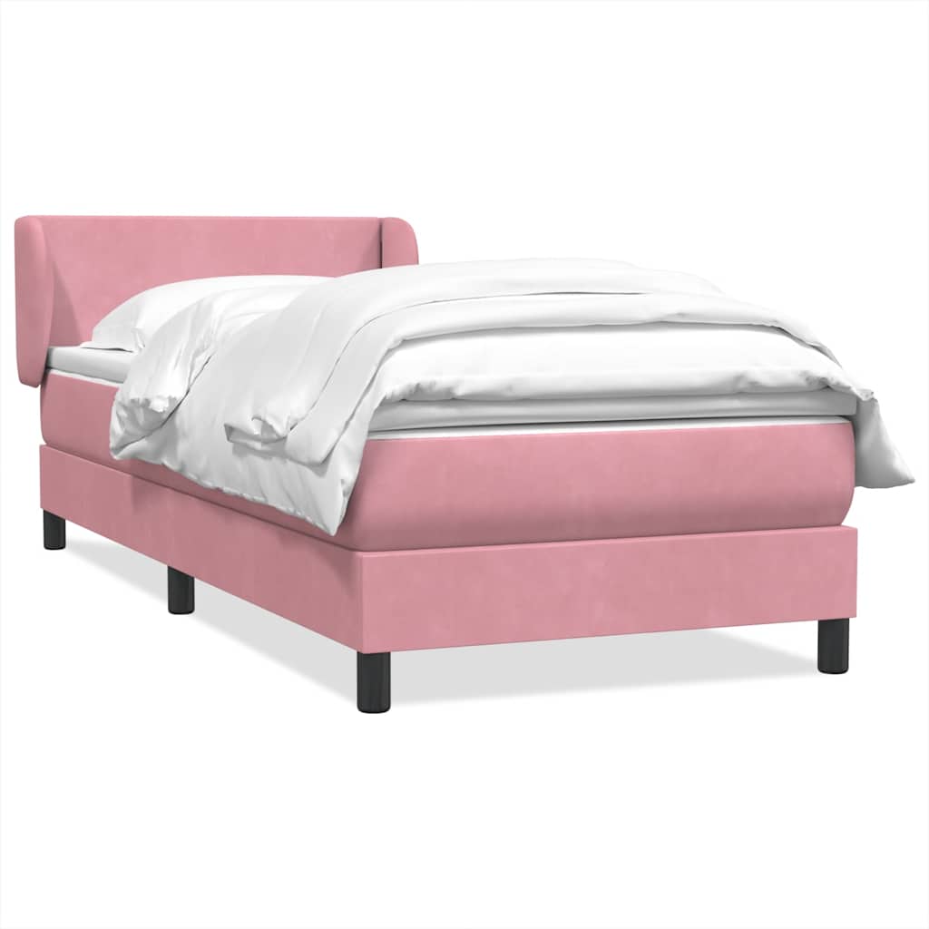 Boxspringbett mit Matratze Rosa 80x220 cm Samt