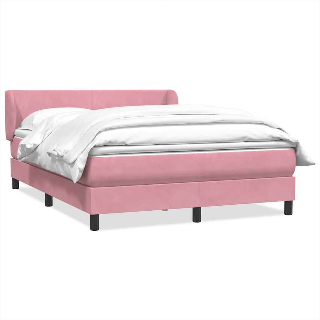 Boxspringbett mit Matratze Rosa 140x220 cm Samt