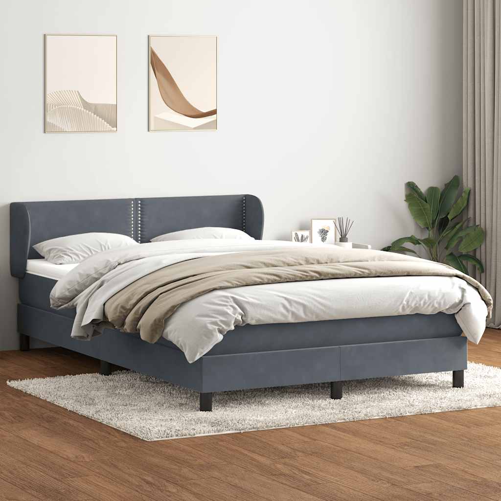 Boxspringbett mit Matratze Dunkelgrau 160x210 cm Samt
