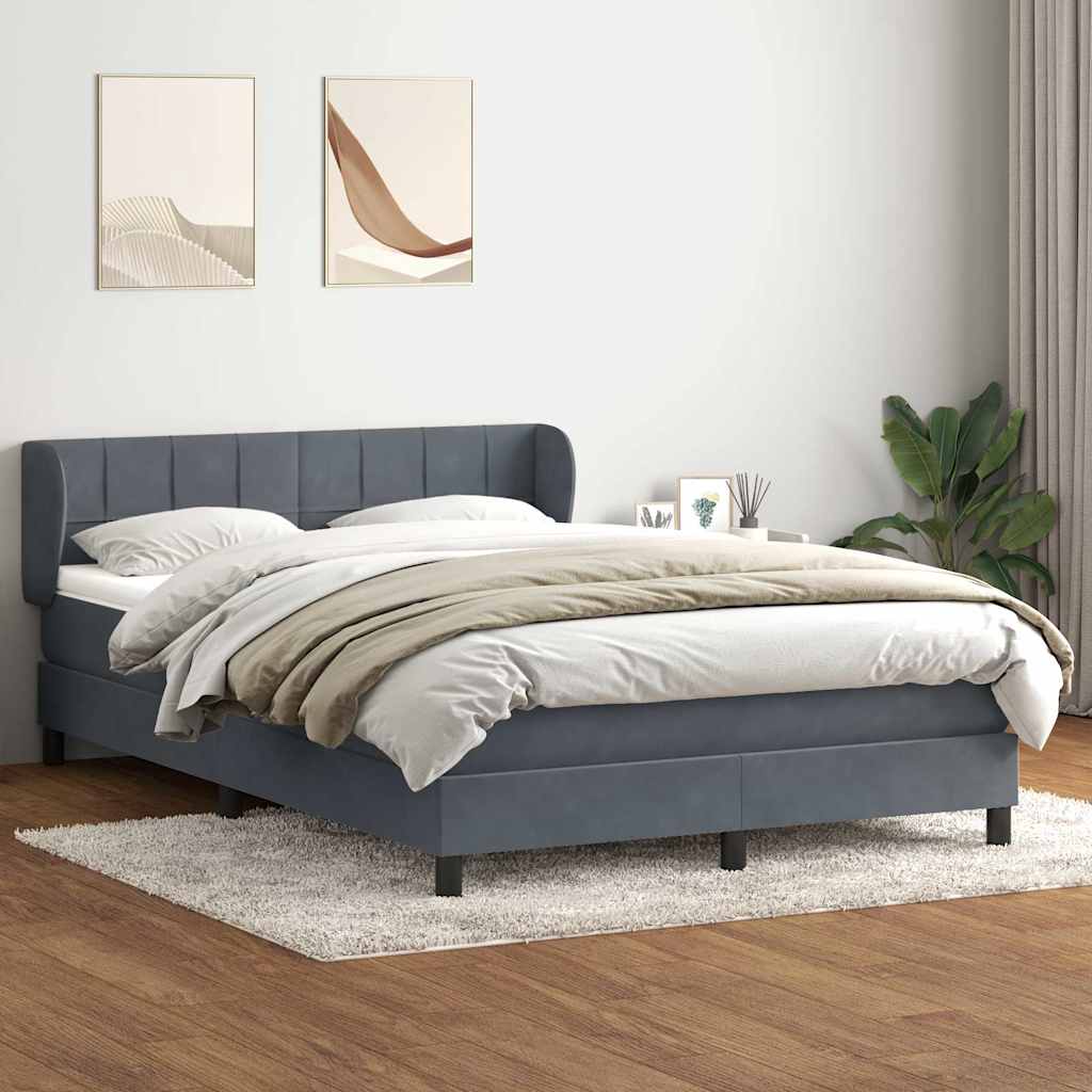 Boxspringbett mit Matratze Dunkelgrau 160x210 cm Samt