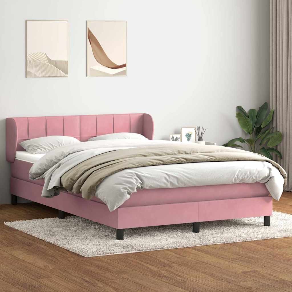 Boxspringbett mit Matratze Rosa 160x210 cm Samt