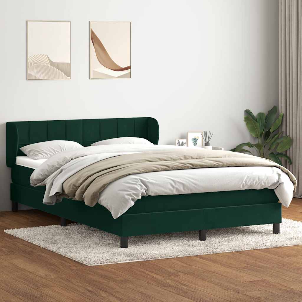 Boxspringbett mit Matratze Dunkelgrün 160x220 cm Samt