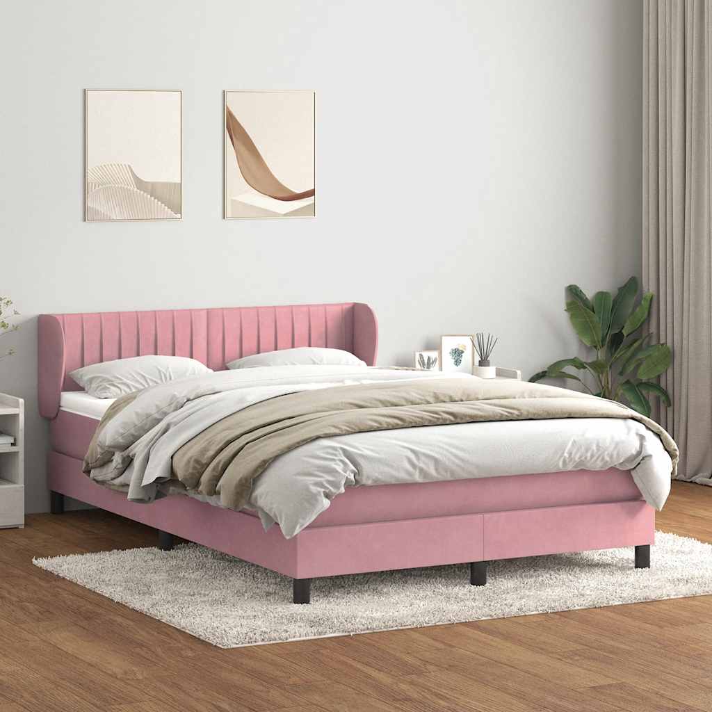 Boxspringbett mit Matratze Rosa 160x210 cm Samt
