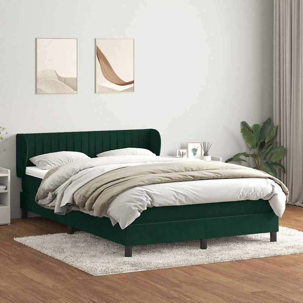 Boxspringbett mit Matratze Dunkelgrün 160x220 cm Samt