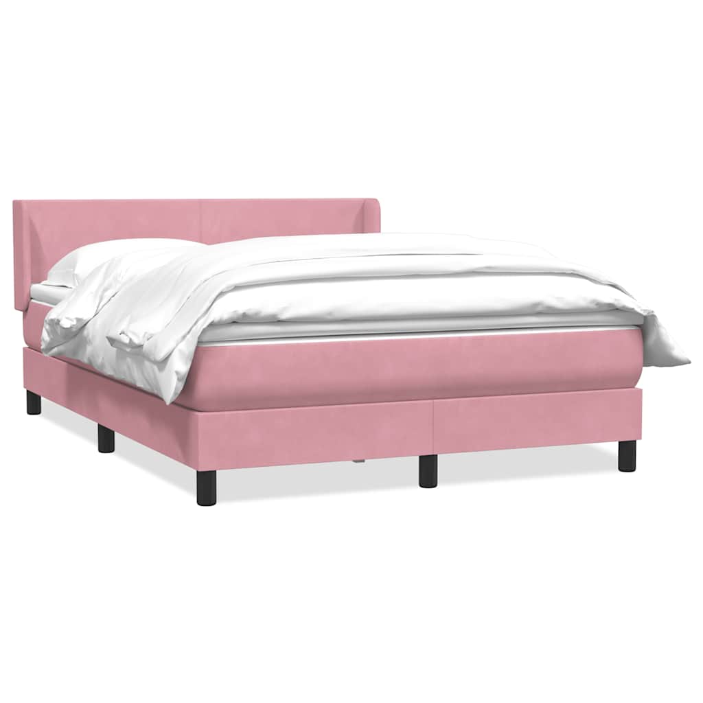 Boxspringbett mit Matratze Rosa 140x220 cm Samt