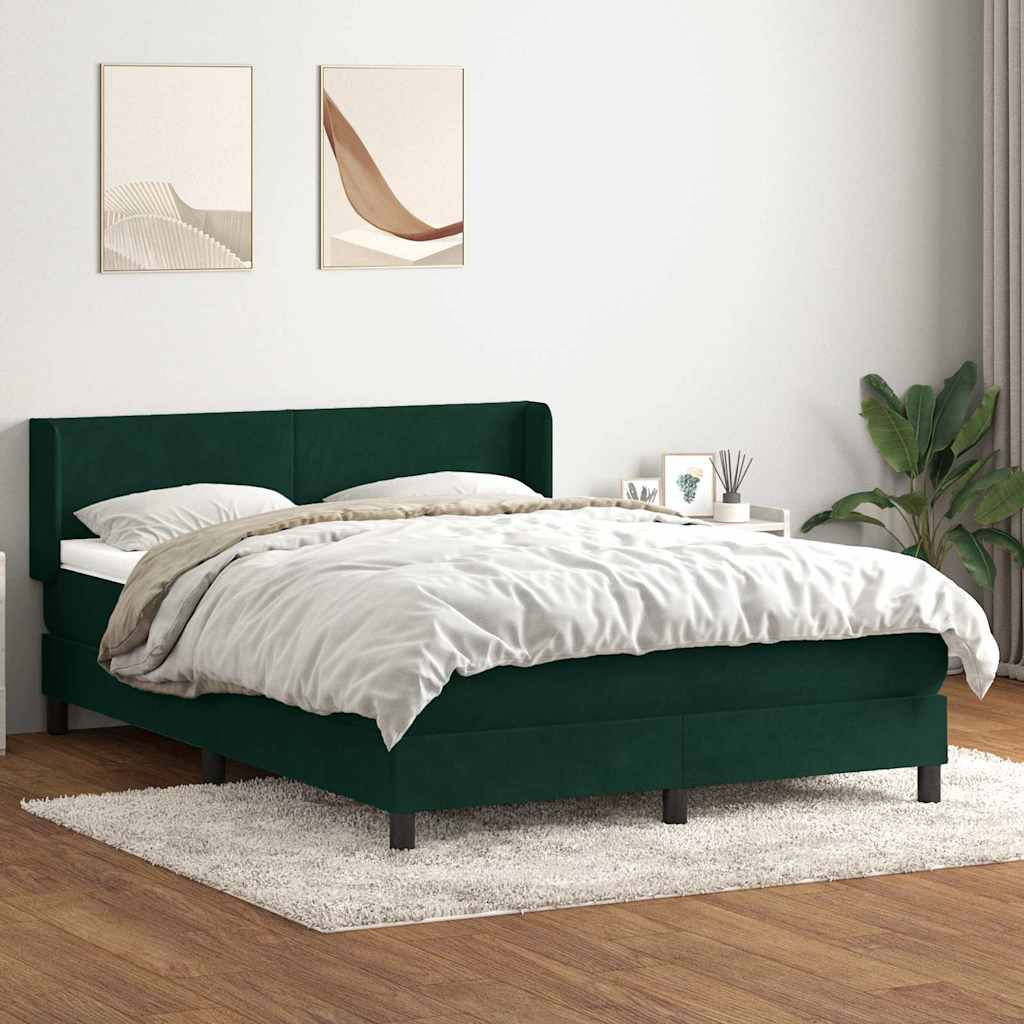 Boxspringbett mit Matratze Dunkelgrün 160x220 cm Samt