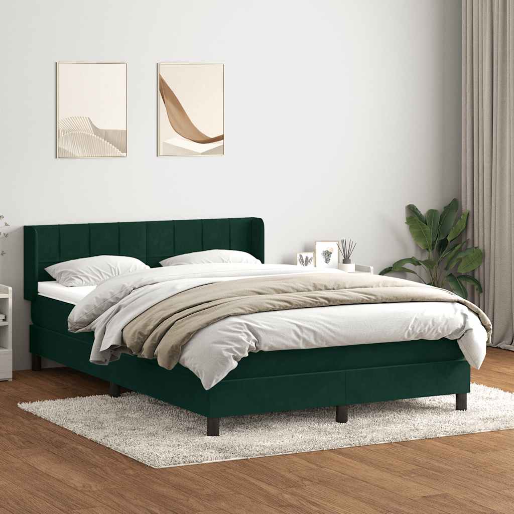 Boxspringbett mit Matratze Dunkelgrün 160x220 cm Samt