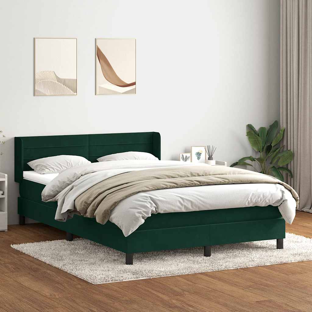 Boxspringbett mit Matratze Dunkelgrün 160x220 cm Samt