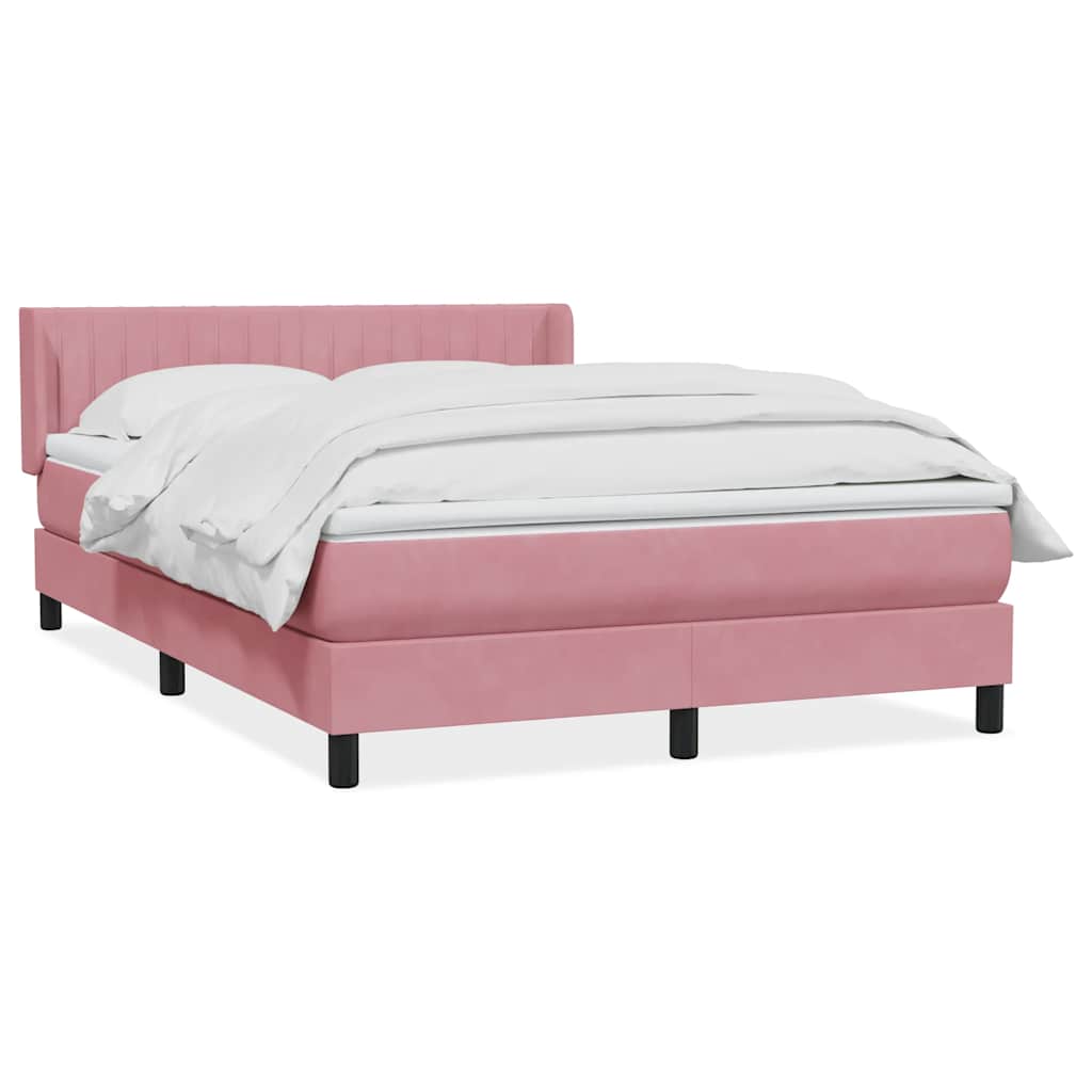 Boxspringbett mit Matratze Rosa 140x220 cm Samt