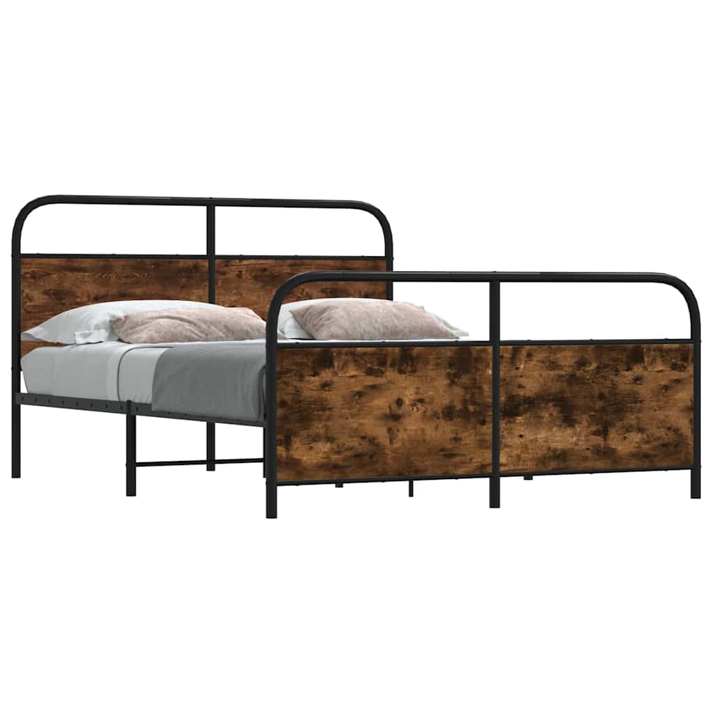 Metallbett ohne Matratze Räuchereiche 200x200 cm