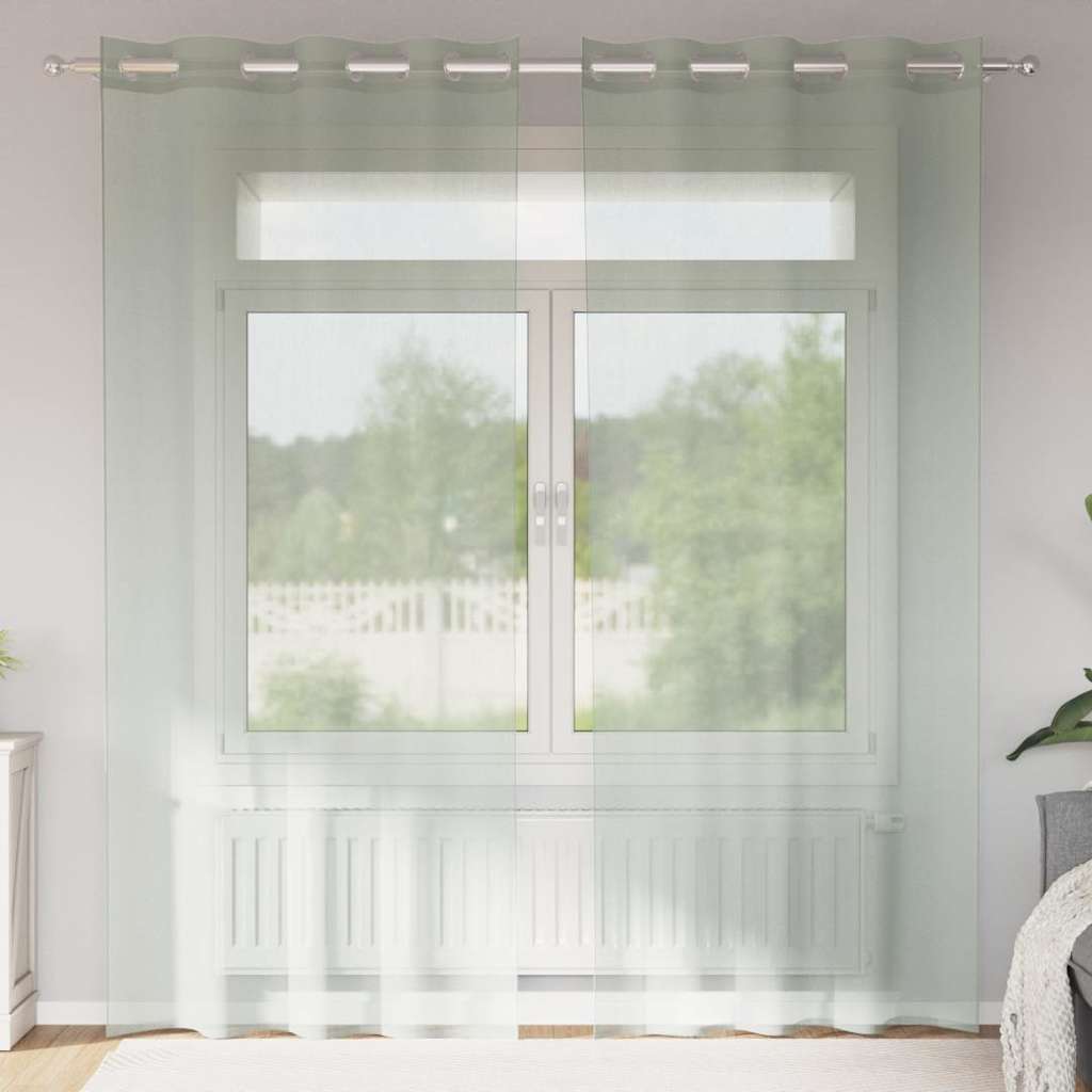 Voile Vorhänge mit Ösen 2 Stk. Hellgrau 140x245 cm