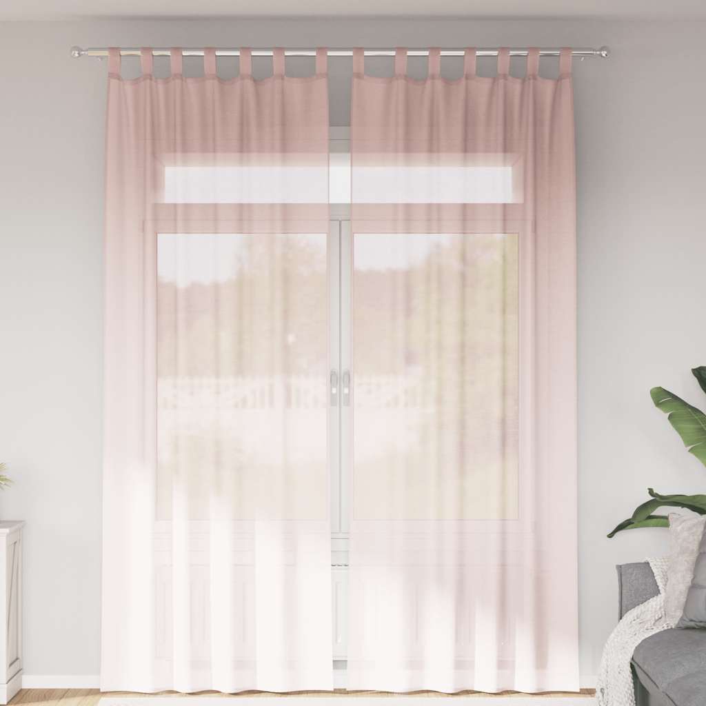 Voile Vorhänge mit Schlaufen 2 Stk. Hellrosa 140x260 cm