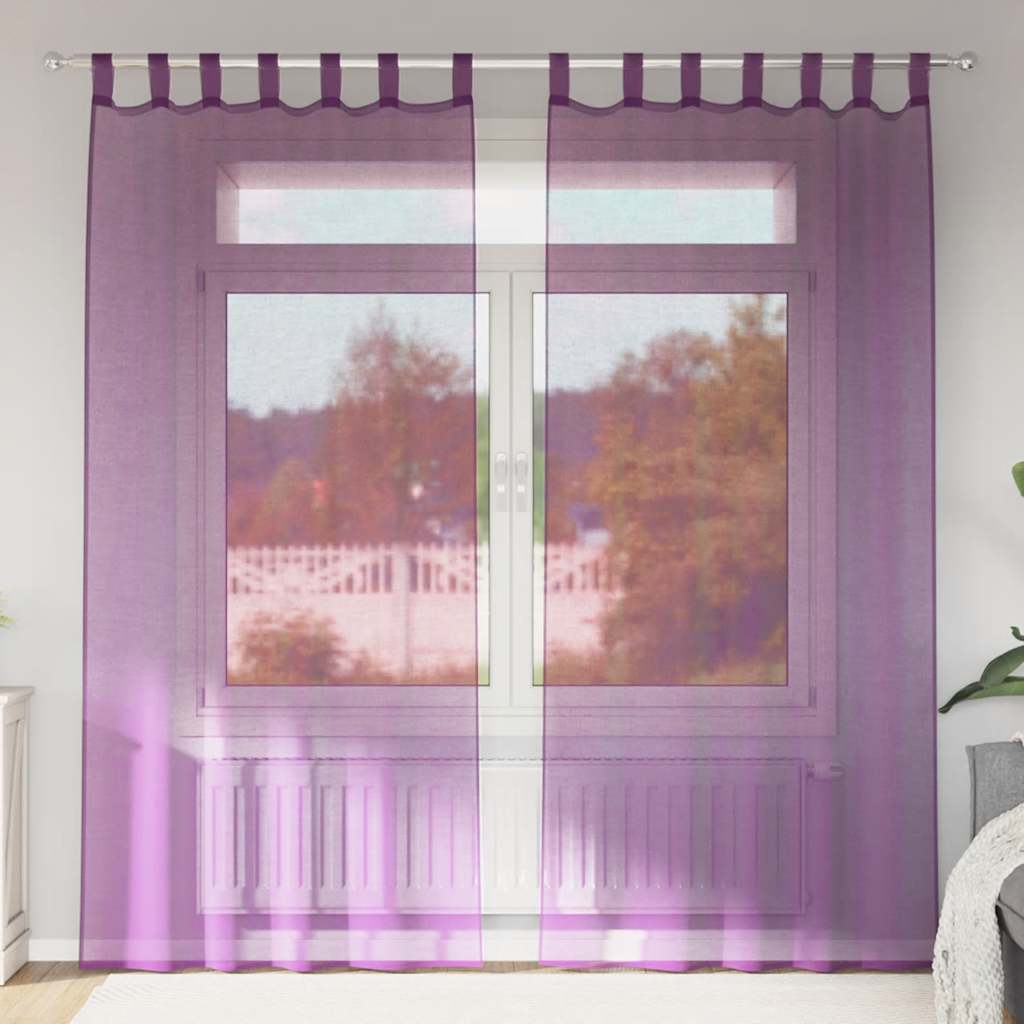 Voile Vorhänge mit Schlaufen 2 Stk. Lila 140x245 cm