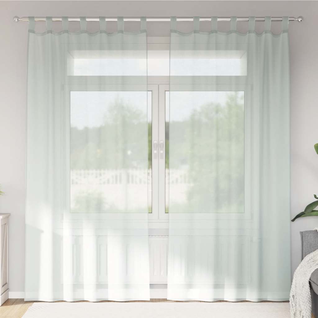 Voile Vorhänge mit Schlaufen 2 Stk. Hellgrau 140x225 cm