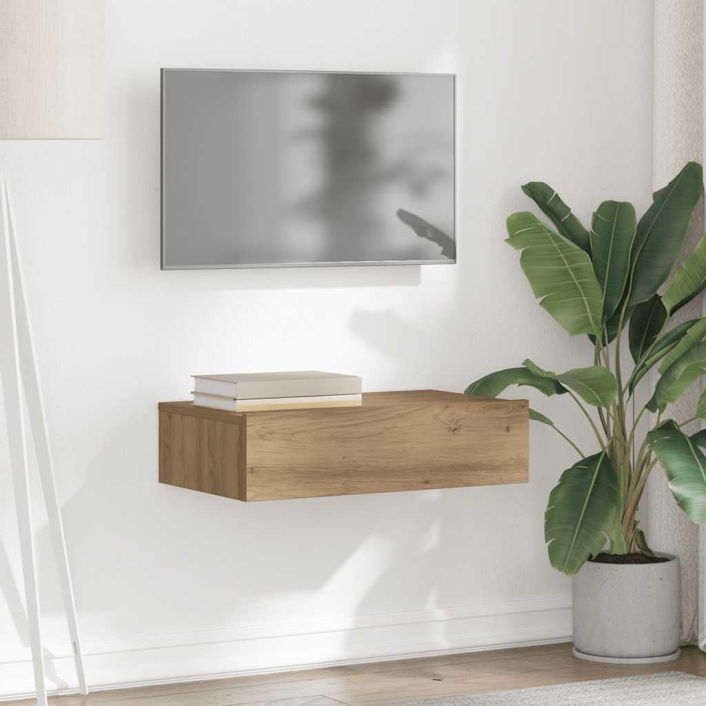 TV-Schrank mit LED-Leuchten Artisan-Eiche 60x35x15,5 cm