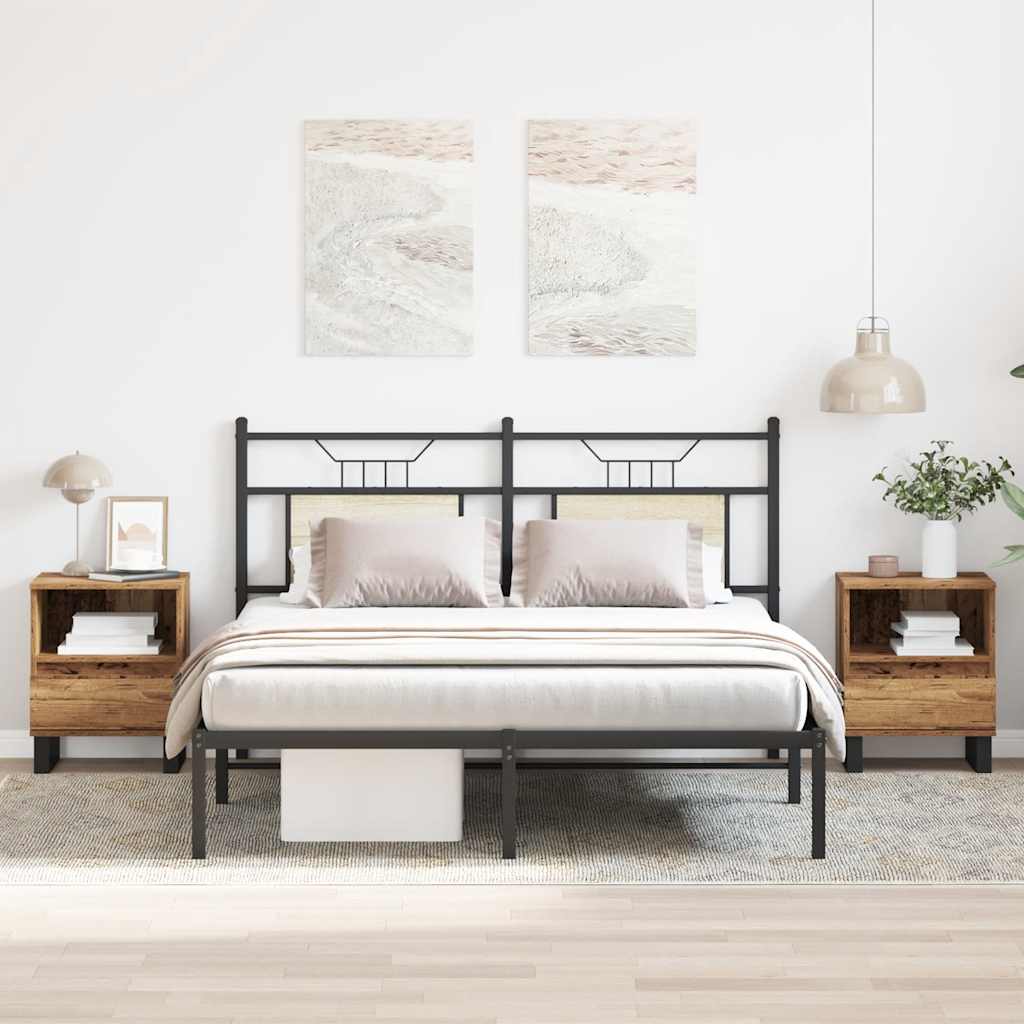 Nachttische 2 Stk. Altholz-Optik 40x35x50 cm Holzwerkstoff
