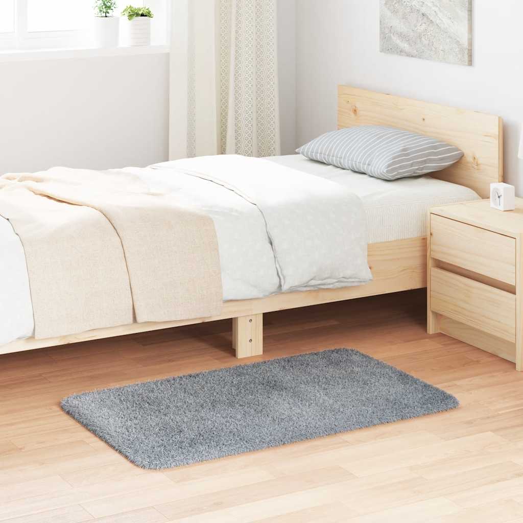 Teppich Shaggy Hochflor NAVARRA Hellgrau 60x100 cm Polyester