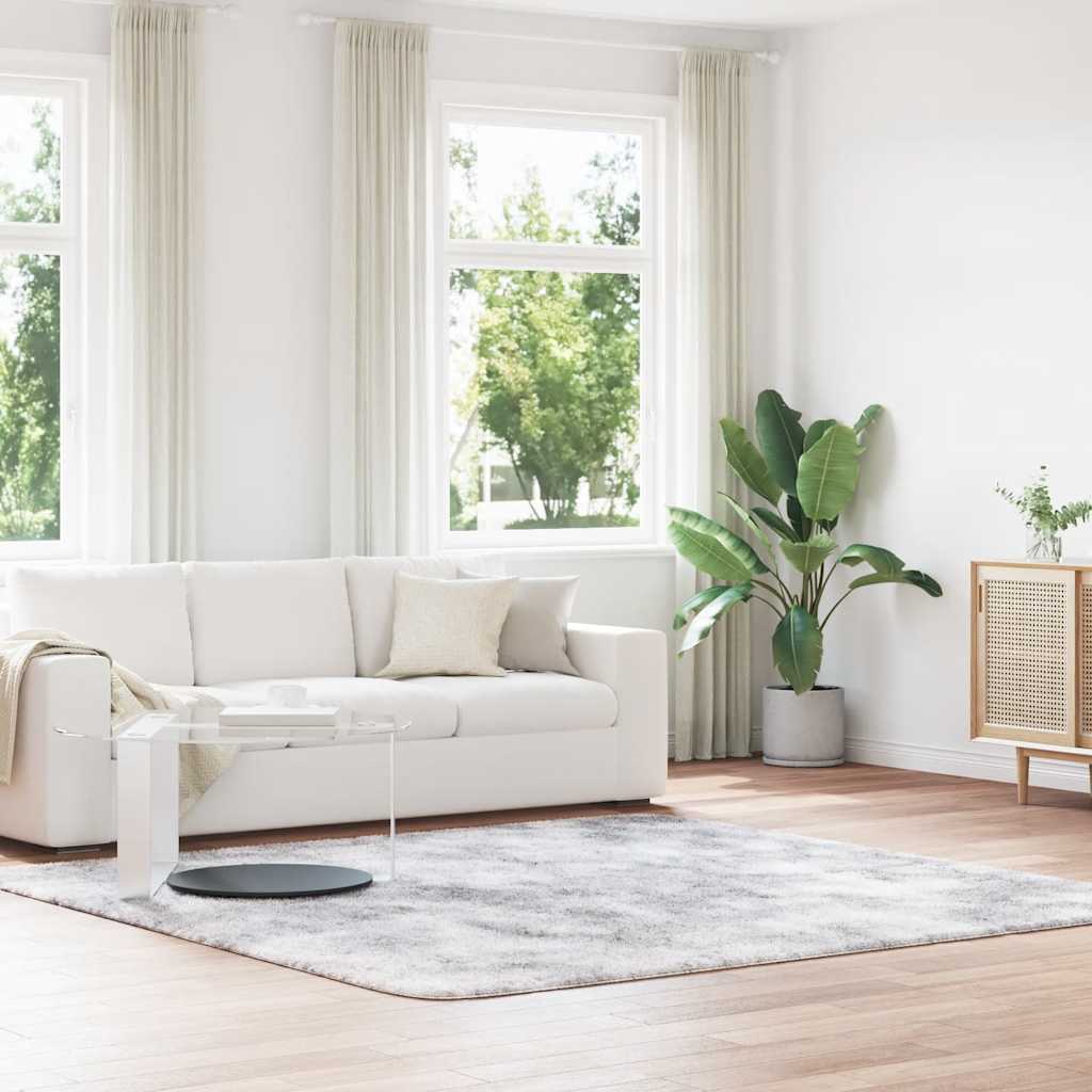 Teppich Shaggy Hochflor NAVARRA Silbergrau 240x240 cm Polyester