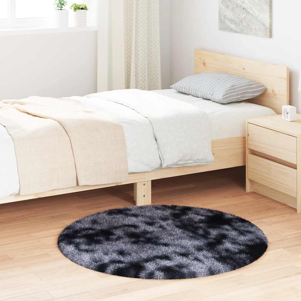 Teppich Shaggy Hochflor NAVARRA Dunkelgrau 100x100 cm Polyester
