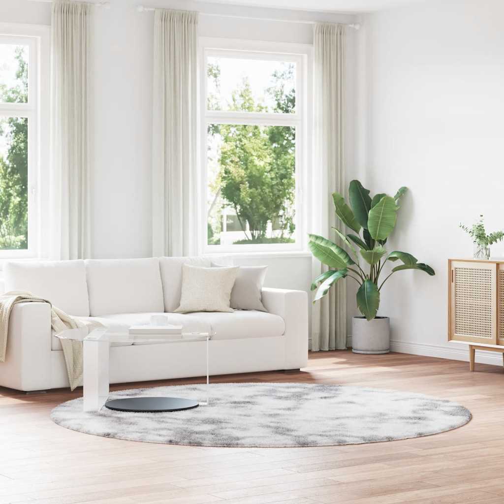 Teppich Shaggy Hochflor NAVARRA Silbergrau 240x240 cm Polyester