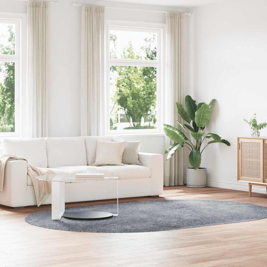 Teppich Shaggy Hochflor NAVARRA Hellgrau 300x200 cm Polyester