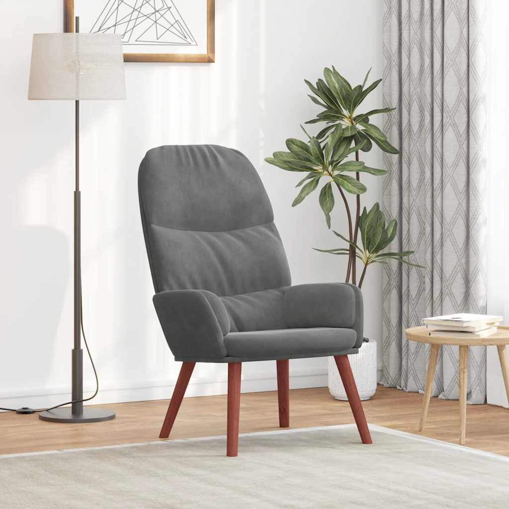 Relaxsessel Dunkelgrau Samt