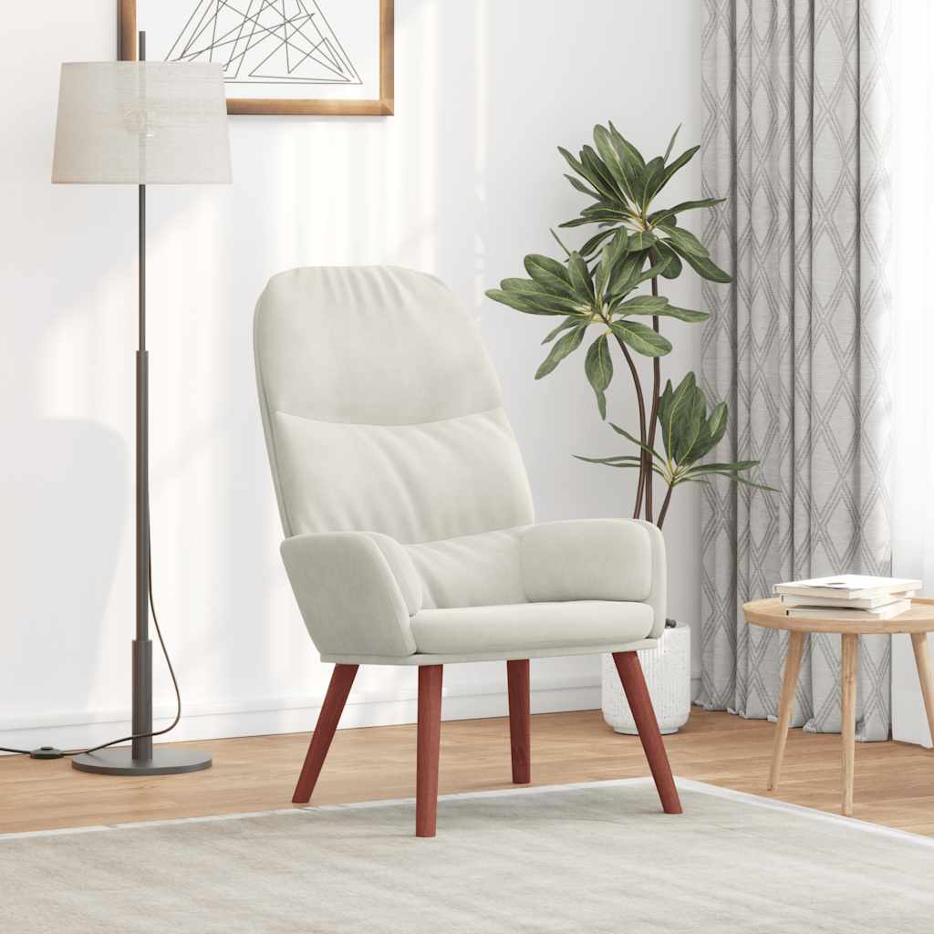 Relaxsessel Cremeweiß Samt