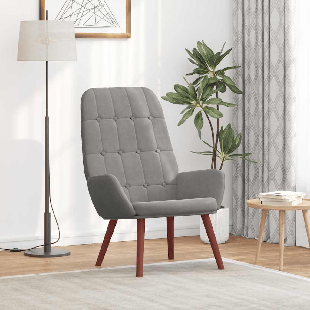 Relaxsessel Hellgrau Samt