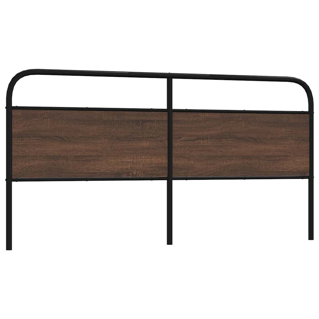 Ersatz-Kopfteil Braun Eichen-Optik 180 cm Stahl und Holzwerkstoff