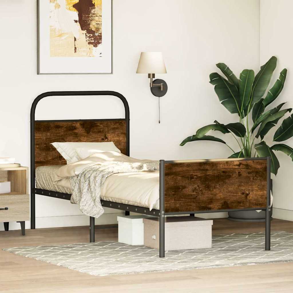 Bettgestell ohne Matratze 75x190 cm Sonoma-Eiche Holzwerkstoff