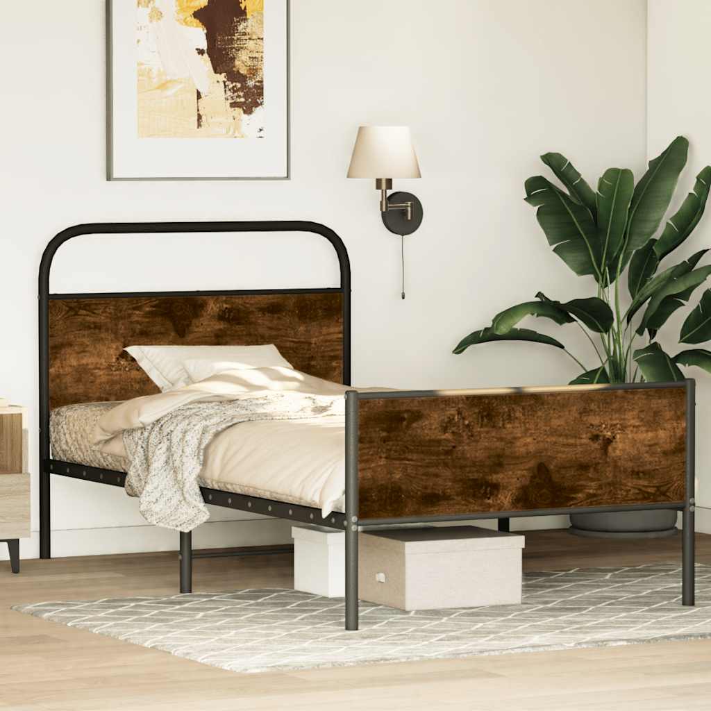 Bettgestell ohne Matratze 90x190 cm Sonoma-Eiche Holzwerkstoff