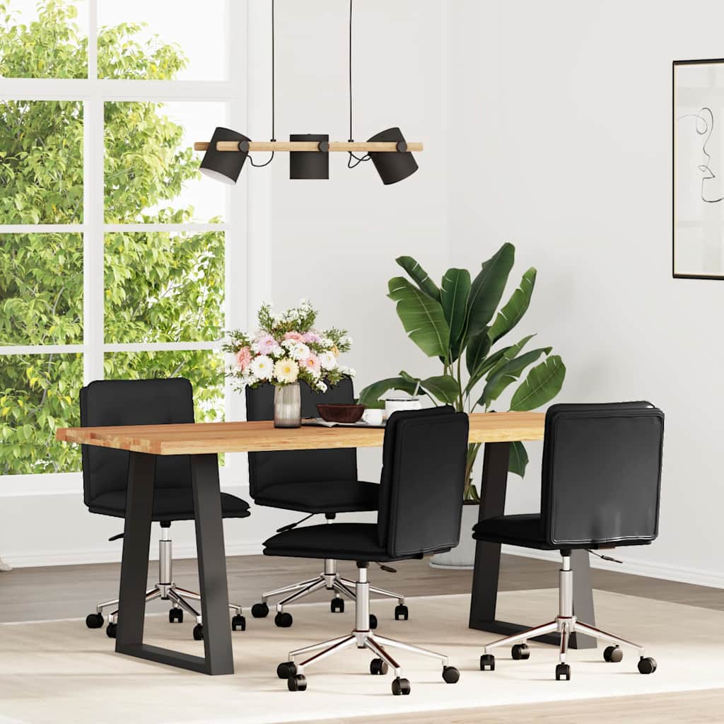 Esszimmerstühle 4 Stk. Schwarz Kunstleder