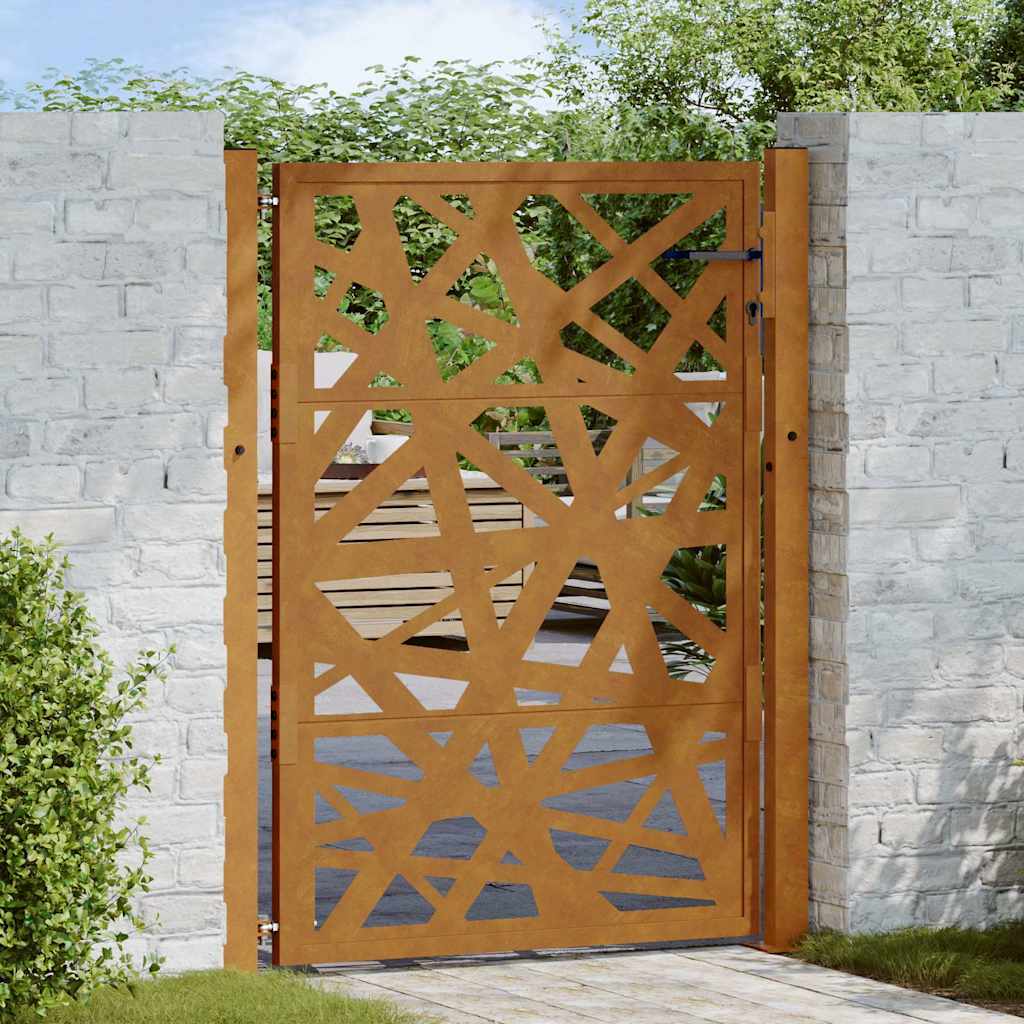 Gartentor 100x125 cm Cortenstahl Helles Design