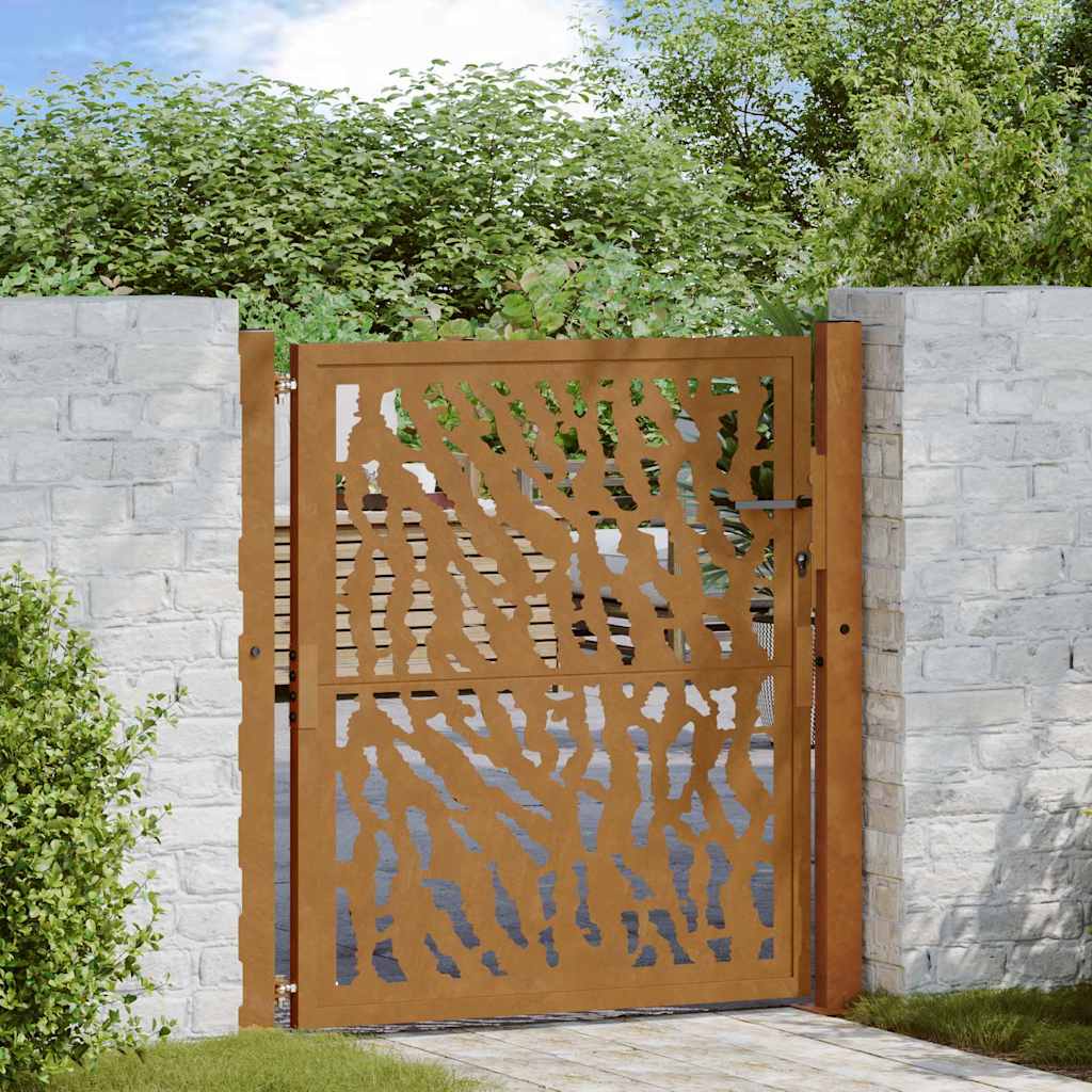 Gartentor 100x100 cm Verwitterungsstahl Trace-Design