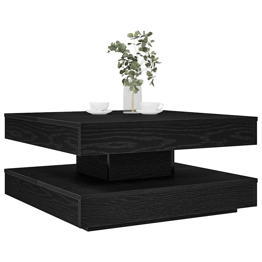 Couchtisch 360-Grad Drehbar Schwarz 70x70x34,5 cm