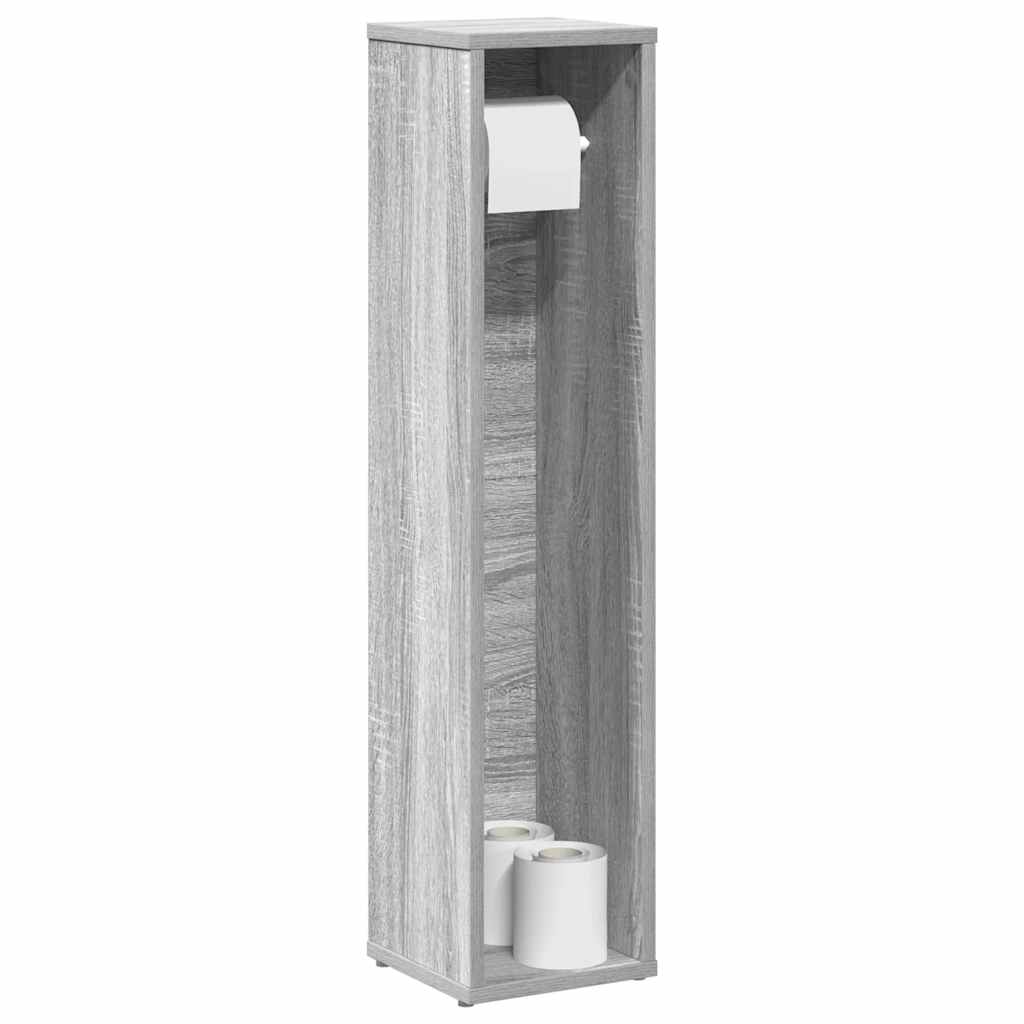Badezimmerschrank mit Rollenhalter Grau Sonoma 20,5x20x90 cm