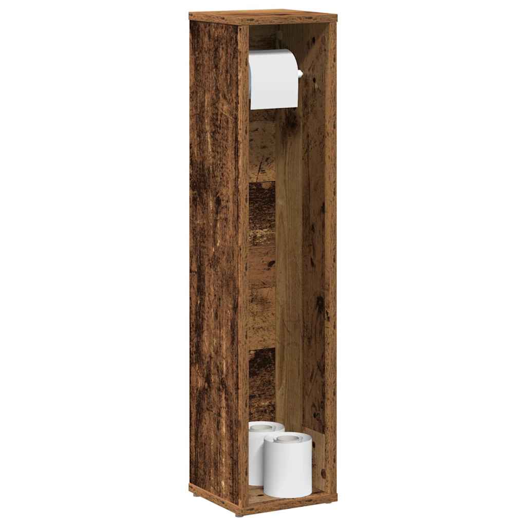 Badezimmerschrank mit Rollenhalter Altholz 20,5x20x90 cm