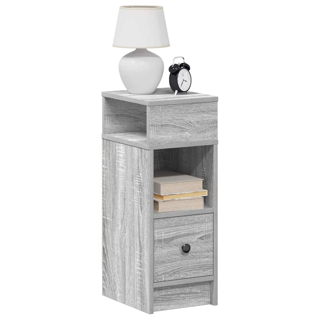 Nachttisch mit Schublade Grau Sonoma 25x31x66 cm