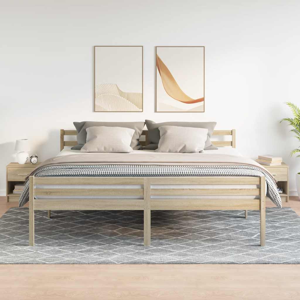 Nachttische 2 Stk. mit Schublade Sonoma-Eiche 39x28x41 cm