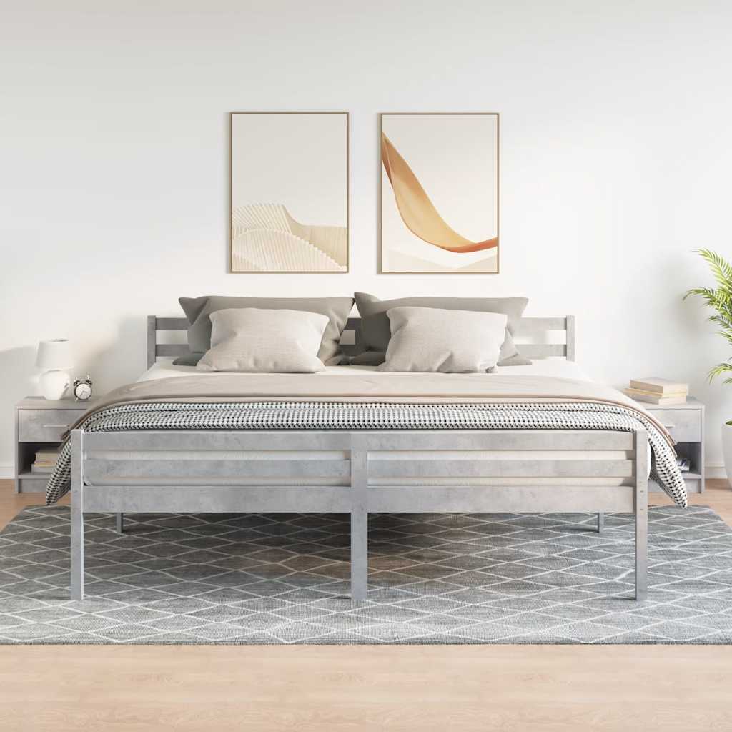 Nachttische 2 Stk. mit Schublade Betongrau 39x28x41 cm