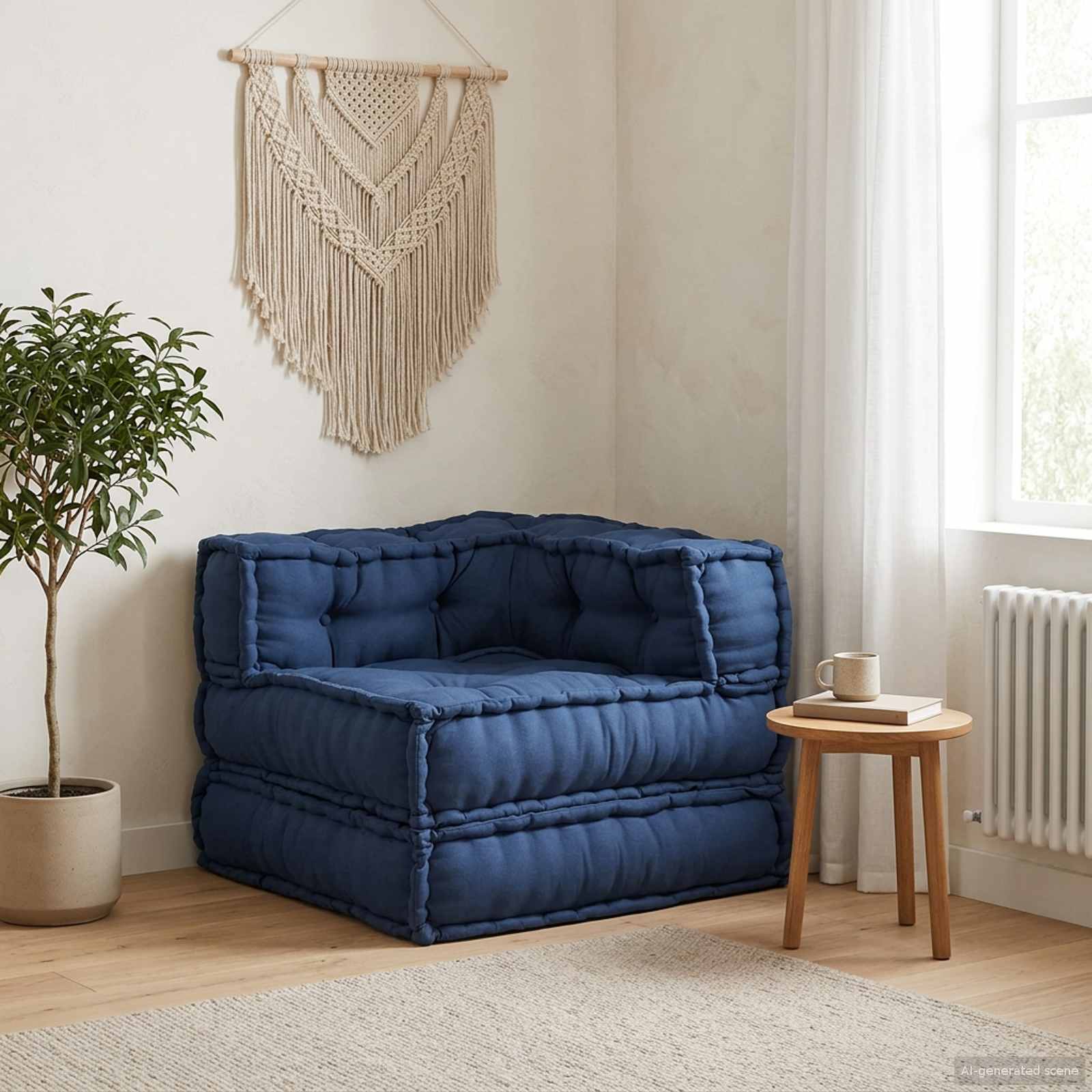 Modulare Sofagarnitur Stoff Indigo 70 x 70 x 56 cm