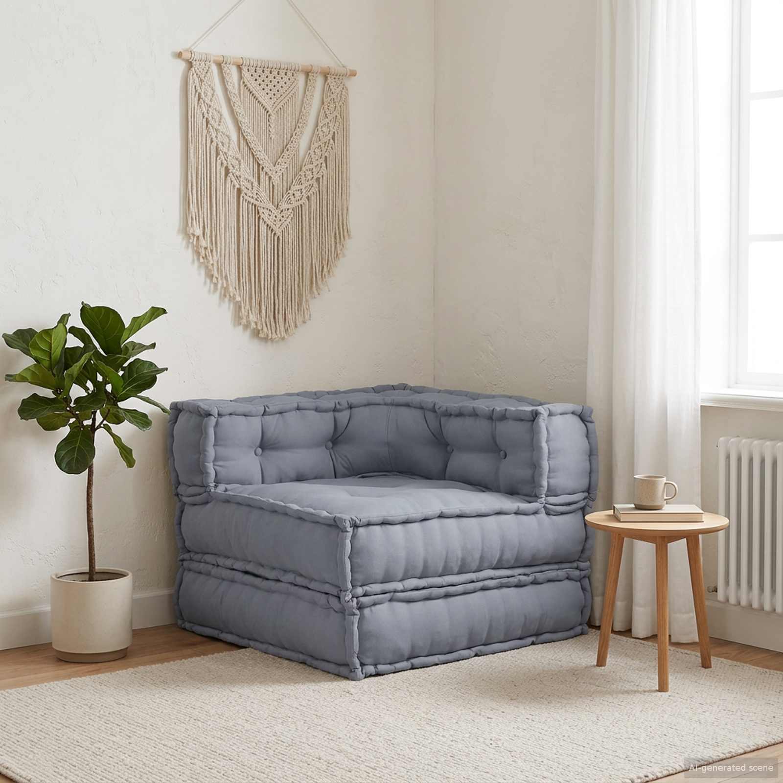 Modulare Sofagarnitur Stoff Grau 70 x 70 x 56 cm