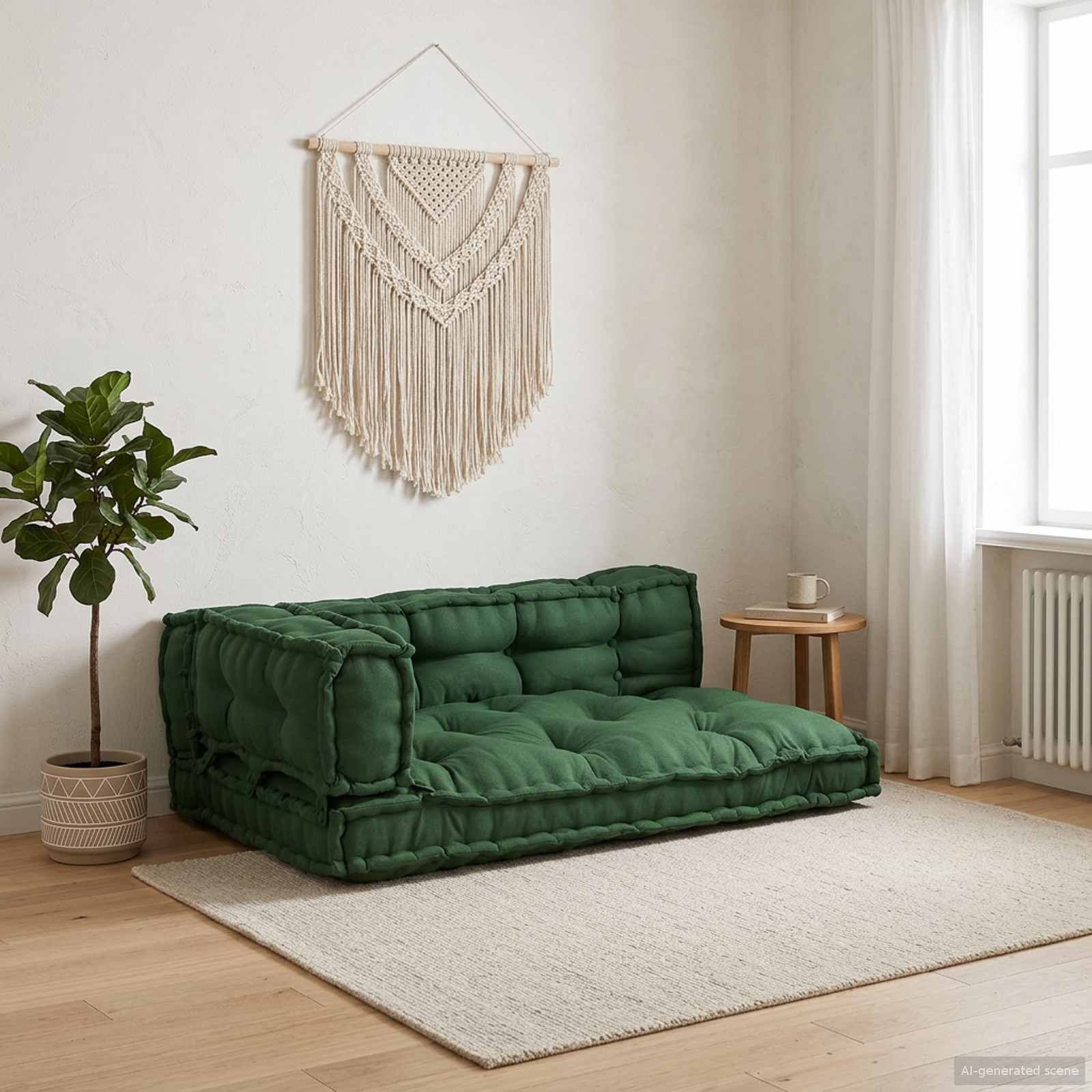 Pallet Sofa Kissen 3 stk. Stoff Grün 120 x 80 x 38 cm