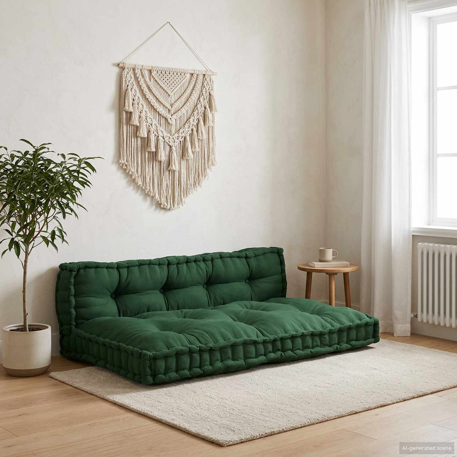 Pallet Sofa Kissen 2 stk. Stoff Grün 120 x 80 x 38 cm